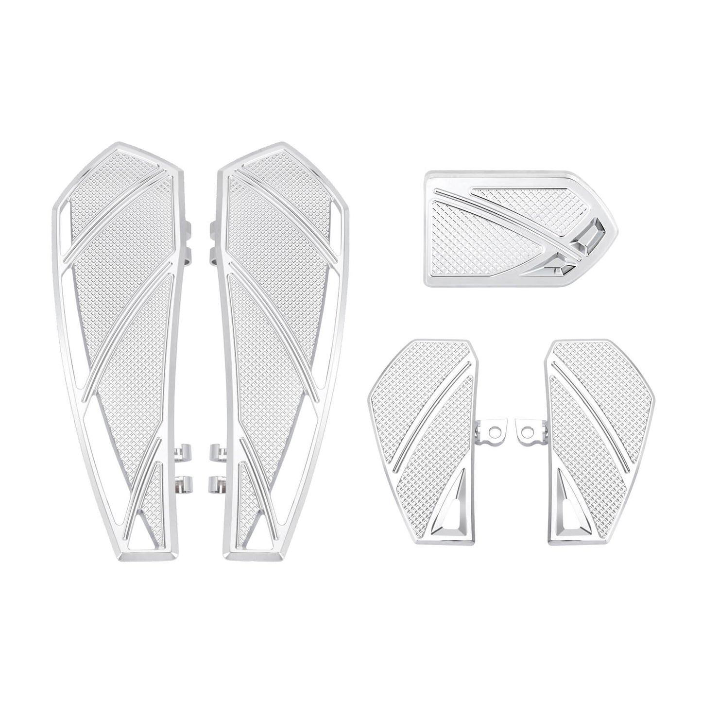 ZHPE0042_HCmotorku_Chrome Phantom Rider Passenger Footpegs FloorBoards Brake Pedal Kit for Harley Touring Dyna