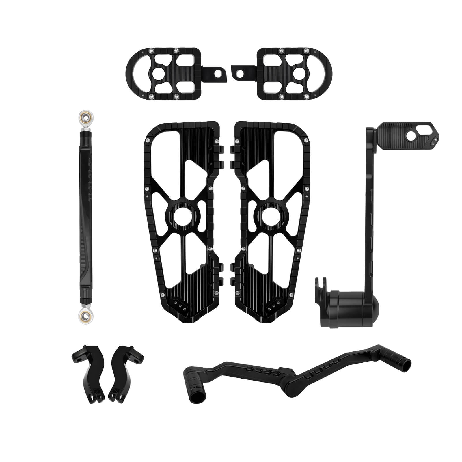 ZHPE0044 HCmotorku Black Front Rear Floorboards Brake Shifter Pedal Levers Kit for Harley Softail FLSTC FLSTF FLSTN ‘86-’17 Touring FLHR FLHT FLHX FLTR ’08-’13