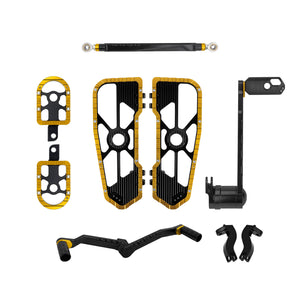 ZHPE0048 HCmotorku Rider Passenger Footboards Shifter Brake Pedal Levers Kit-Golden for Harley Softail FLSTC FLSTF FLSTN ‘86-’17 Touring Street Glide Road Glide ’14-’25