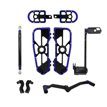 ZHPE0049 HCmotorku Blue Front Rear Floorboards Brake Shifter Pedal Levers Kit for Harley Softail FLSTC FLSTF FLSTN ‘86-’17 Touring FLHR FLHT FLHX FLTR ’08-’13