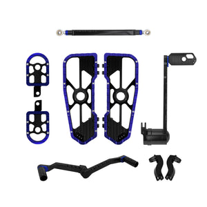 ZHPE0050 HCmotorku Rider Passenger Footboards Shifter Brake Pedal Levers Kit-Blue for Harley Softail FLSTC FLSTF FLSTN ‘86-’17 Touring Street Glide Road Glide ’14-’25