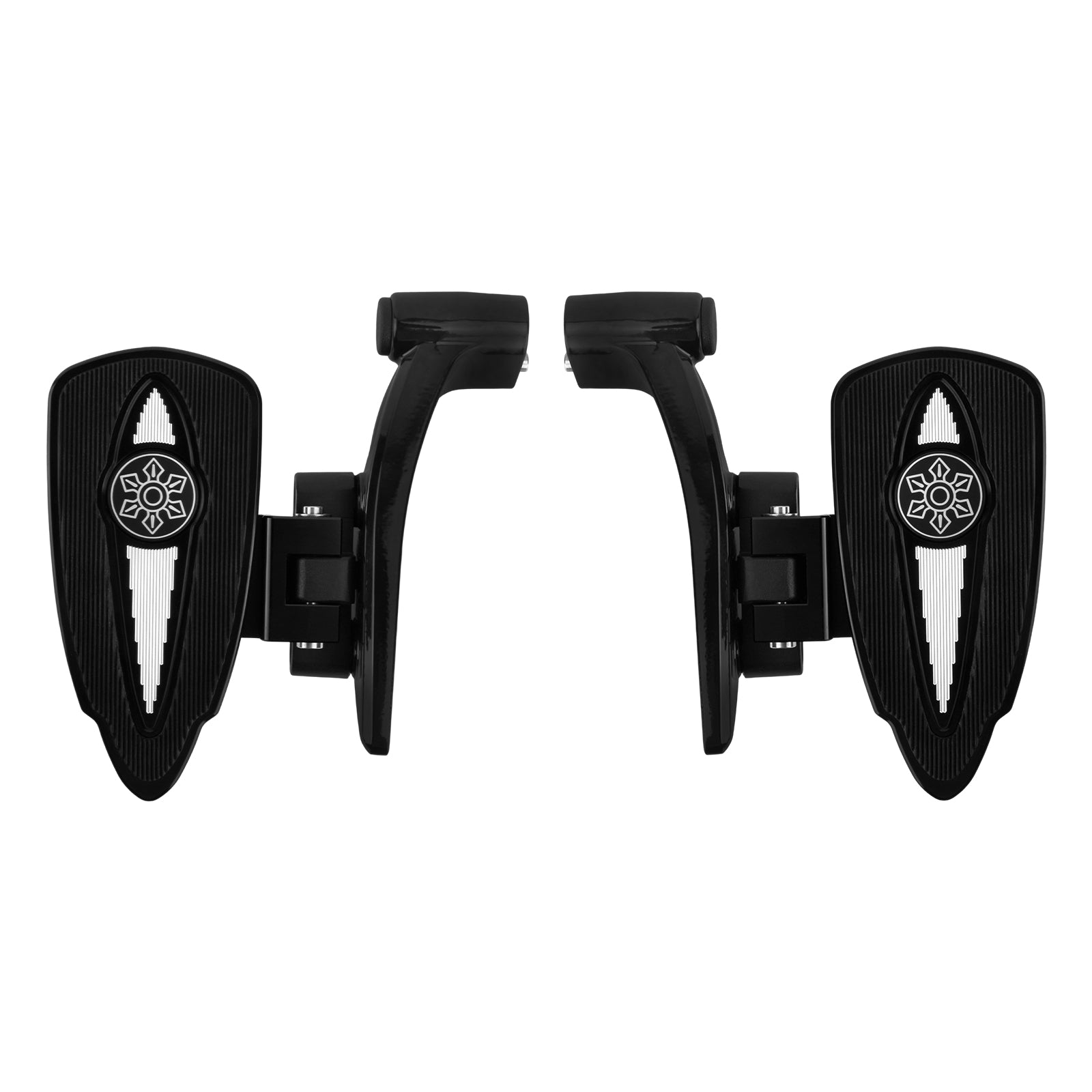 ZHPE0051 HCmotorku CNC Black Front Rear Floorboards Footboards Kit for Indian  Specific Pursuit, Challenger, Springfield, Chief, Chieftain, Roadmaster Models