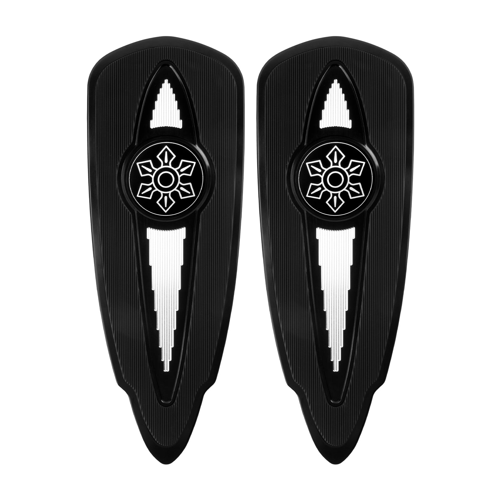 ZHPE0051 HCmotorku CNC Black Front Rear Floorboards Footboards Kit for Indian  Specific Pursuit, Challenger, Springfield, Chief, Chieftain, Roadmaster Models