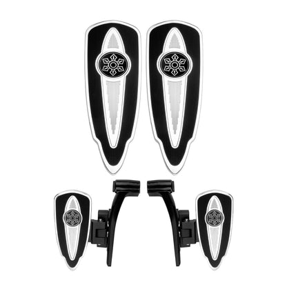 ZHPE0052 HCmotorku CNC Chrome Front Rear Floorboards Footboards Kit for Indian  Specific Pursuit, Challenger, Springfield, Chief, Chieftain, Roadmaster Models