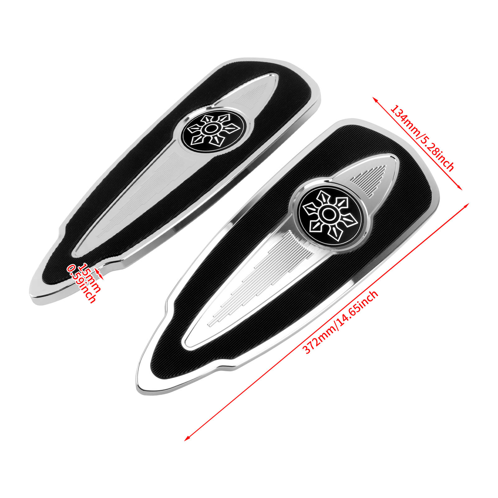 ZHPE0052 HCmotorku CNC Chrome Front Rear Floorboards Footboards Kit for Indian  Specific Pursuit, Challenger, Springfield, Chief, Chieftain, Roadmaster Models Size