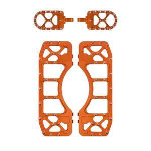 ZHPE0060 HCmotorku Foot Pegs Floorboards Set Offroad Chopper Bobber Style Orange For Harley