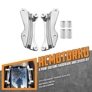 ZHTH0002-JG HCmotorku Chrome Docking Hardware Mounting Bracket & Cover Kit For Harley Touring ‘14-Up
