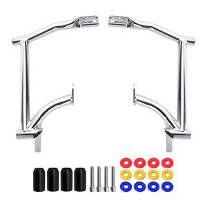 ZHTJ0003-HCmotorku Chrome Rear Saddlebag Guard Drop Protectors For Harley Touring ‘09-Up