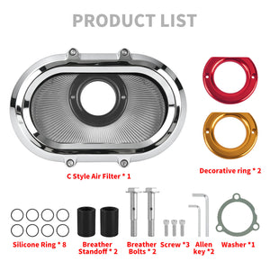 Clear Harley Oval Air Cleaner Kit for Softail 2016-2017 Touring 2008-2016 | HCmotorku
