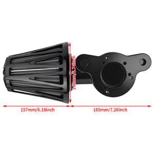 Black Cone Harley Air Cleaner with Red/Grey Filter for Sportster XL '04-'22 | HCmotorku