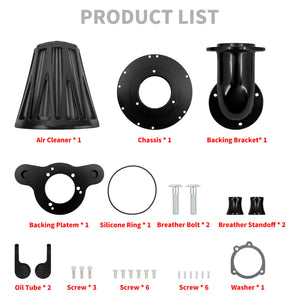 Black Cone Harley Air Cleaner with Red/Grey Filter for Sportster XL '04-'22 | HCmotorku
