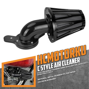 Cone Black Harley Air Filter Intake for Touring '08-'16 Softail '16-'17 | HCmotorku
