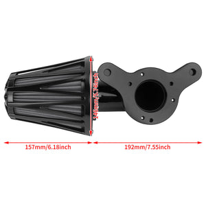 Cone Black Harley Air Filter Intake for Touring '08-'16 Softail '16-'17 | HCmotorku