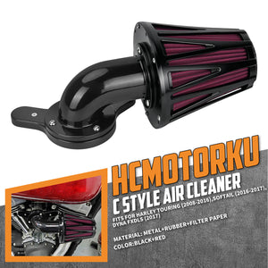Cone Black Harley Air Filter Intake for Touring '08-'16 Softail '16-'17 | HCmotorku