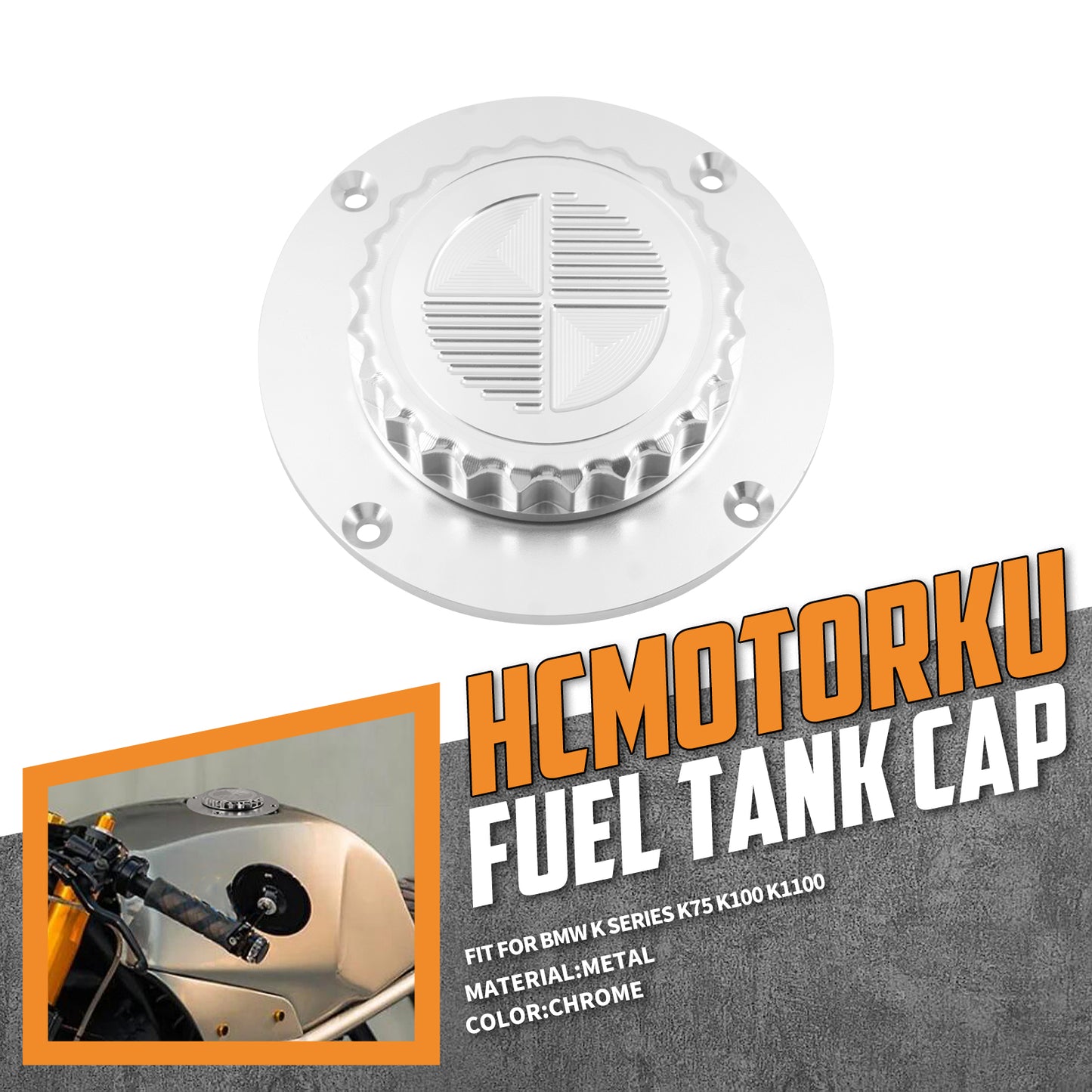 Fuel Tank Gas Cap CNC Filler Cover Chrome For BMW K1 K75 K100 K1100 1988-2006 | HCmotorku