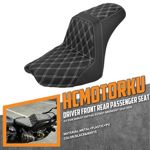 cb015002 hcmotorku 2 up diamond stitching seat softail 2024 white stitching feature
