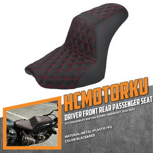 cb015003 hcmotorku 2 up diamond stitching seat fat boy 2019 red stitching feature