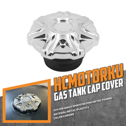 Gas Cap Fuel Oil Tank Cover Chrome Fit For Dyna Sportster 883 1200 Softail | HCmotorku