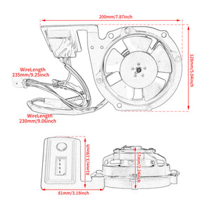 co001601 hcmotorku radiator cooling fan honda crf250x crf450x 2006 black size