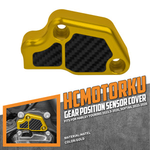 cr037404 hcmotorku cnc aluminum gear position sensor cover touring 2026 gold feature
