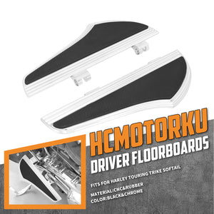 Rider Floorboards Chrome Foot Rest Footboards Fit Harley 2012-2025 FLD Touring | HCmotorku