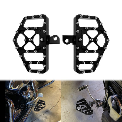 Wide Fat Rear Pedals Foot Pegs MX Style Floorboards Black Fit For Harley Touring | HCmotorku