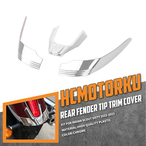 3-Piece Rear Fender Tip Trim Cover for Indian Scout 15-23 | HCmotorku
