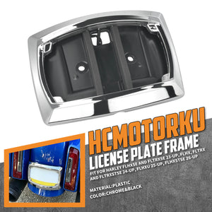 fr006302 hcmotorku custom license plate frame street glide st cvo 2026 chrome feature
