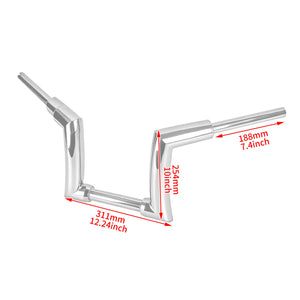 gp008802 hcmotorku 10 inch ape hanger handlebar dyna 2017 chrome size