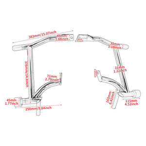 Saddlebag Guard Crash Bars with Red Rollers For Harley Touring 2009-2025 | HCmotorku