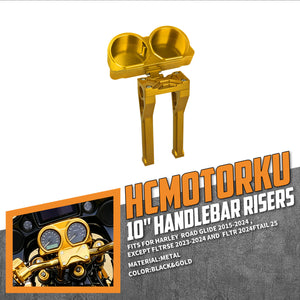 in000303 hcmotorku cnc handlebar riser speedometer road glide 2024 gold feature