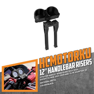 12" Handlebar Riser With Gauge for Harley Road Glide '15-'24 | HCmotorku