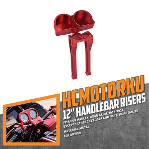 12" Handlebar Riser With Gauge for Harley Road Glide '15-'24 | HCmotorku