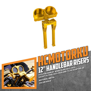 12" Handlebar Riser With Gauge for Harley Road Glide '15-'24 | HCmotorku
