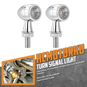 Bullet Mini Lights with Amber LED and 8mm Thread For Harley Yamaha | HCmotorku