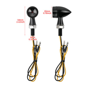 Bullet Mini Lights with Amber LED and 8mm Thread For Harley Yamaha | HCmotorku
