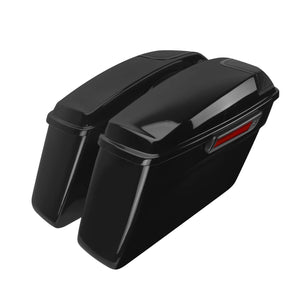 Gloss Black Saddlebags with Audio Lids for Harley Touring 2014-2024 | HCmotorku