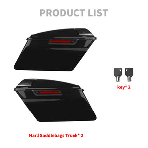 Gloss Black Saddlebags with Audio Lids for Harley Touring 2014-2024 | HCmotorku