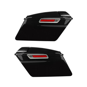 Gloss Black Saddlebags with Audio Lids for Harley Touring 2014-2024 | HCmotorku