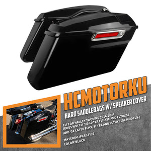 Gloss Black Saddlebags with Audio Lids for Harley Touring 2014-2024 | HCmotorku