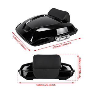 Gloss Black Razor Tour Trunk for '14-'25 Harley Road King & Glide | HCmotorku