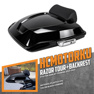 Gloss Black Razor Tour Trunk for '14-'25 Harley Road King & Glide | HCmotorku