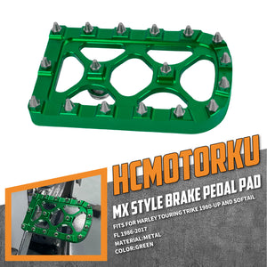 pe012007 hcmotorku mx brake pedal pad touring 1980 green feature