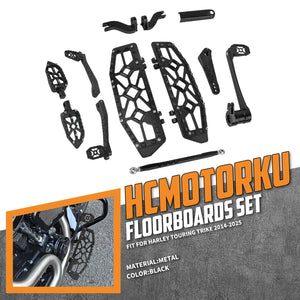All-in-One CNC Floorboard Kit w/Carbon Fiber Trim for Harley Touring '14-'25 | HCmotorku