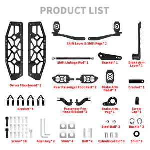 All-in-One CNC Floorboard Kit w/Carbon Fiber Trim for Harley Touring '14-'25 | HCmotorku
