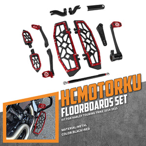 All-in-One CNC Floorboard Kit w/Carbon Fiber Trim for Harley Touring '14-'25 | HCmotorku