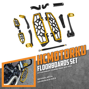 All-in-One CNC Floorboard Kit w/Carbon Fiber Trim for Harley Touring '14-'25 | HCmotorku