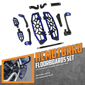 All-in-One CNC Floorboard Kit w/Carbon Fiber Trim for Harley Touring '14-'25 | HCmotorku