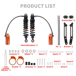 Orange Reservoir Remote Adjustable Rear Shocks Suspension For Harley Touring '14-'26丨HCmotorku