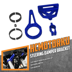 CNC Aluminum Steering Damper Bracket for Harley Road Glide '15-'24 | HCmotorku
